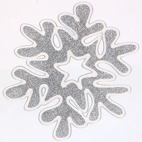 Наклейка  Серебрянная снежинка 1520, серебро_3