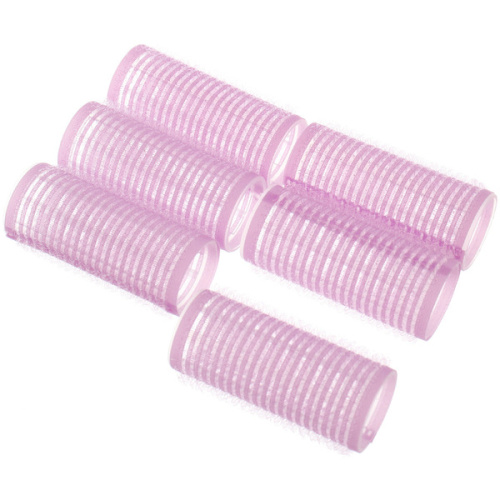 Бигуди липучки, 6шт., однотонные, цвет светло сиреневый, d-2,5см