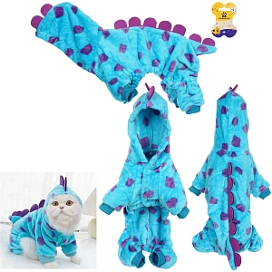 Комбинезон зимний для мелких и средних пород собак "DOG DINO", цвет голубой, размер XL