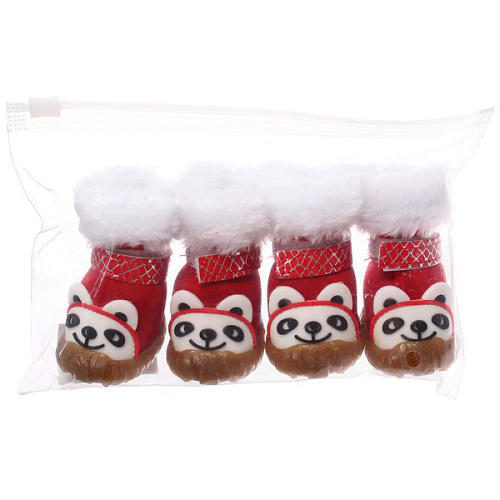 Ботинки зимние для животных МОДНЫЙ БРО, на липучке, цвет красный, размер 2, 4,5см_7