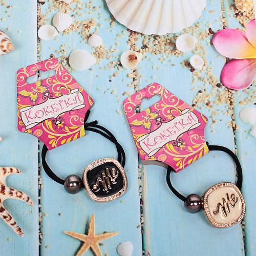 Резинка для волос 1шт Кокетка - Aks Bambina, ME, микс 2 цвета, d-5см_3