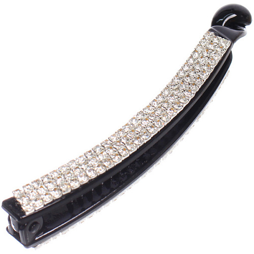 Заколка - банан для волос в пакете PREMIUM, фагора, цвет чёрный, 10см_4