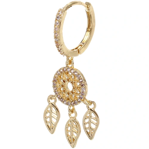 Серьги из гиппоалергенного металла со стразами ПАЛУМНА, ловец снов, цвет золото и серебро, 3,5см_7