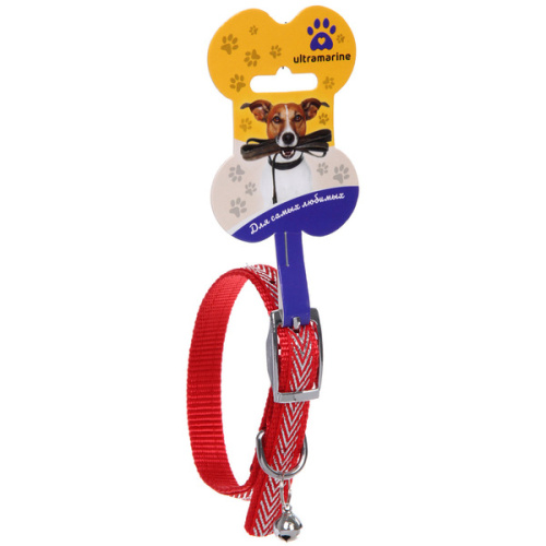 Ошейник нейлоновый "Калипсо" 1,5*38см с колокольчиком, цвет красный Ultramarine