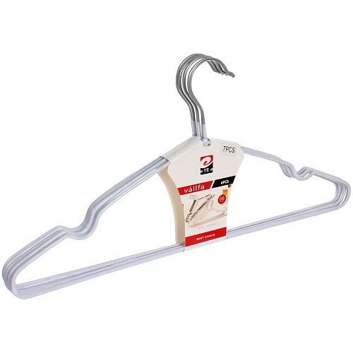 Плечики металлические нескользящие с полимерным покрытием 7шт ТАРТИТАН, цвет белый, 41см (лейбл Селфи)_4