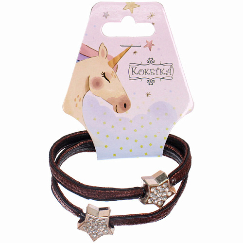 Резинки для волос 2шт МАЛЬТА, звездочки, микс 6 цветов, d-5,5см (подвес Единорог)_5