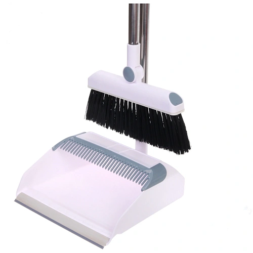 Набор для уборки, щетка для пола с совком Профи белый 8815_14