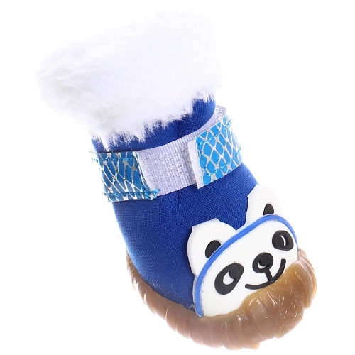 Ботинки зимние для животных МОДНЫЙ БРО, на липучке, цвет синий, размер 3, 5см_5