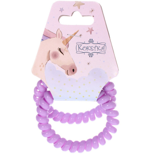 Резинки для волос силиконовые 2шт "MARZIPAN", цвет лавандовый, d-5,5см (подвес Единорог)