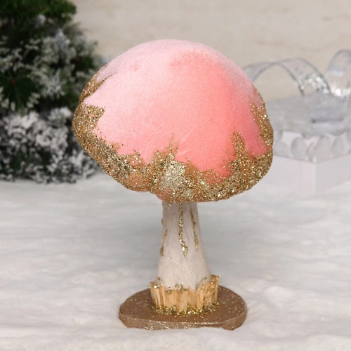 Фигурка новогодняя "Сказочный грибочек" 17*16*26 см, Розовый