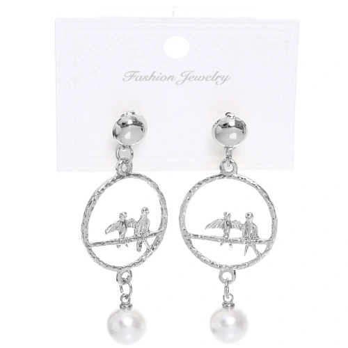 Серьги из гиппоалергенного сплава ЭКЛАТТО, цвет серебро и золото, 5,5см_6