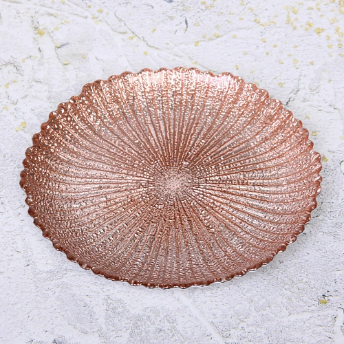 Тарелка 20см Нимфа розовое золото_5