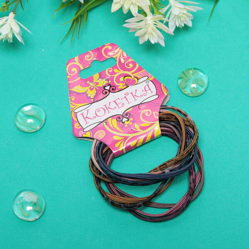 Резинки для волос 5шт Кокетка, леопард, цвет микс, d-6см_4