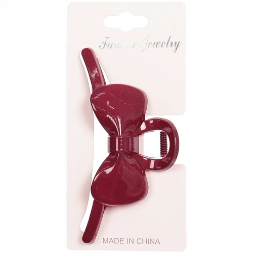 Заколка-краб для волос  на блистере Magic Gloss, бантик, микс 6 цветов, 11см (Кокетка)_22