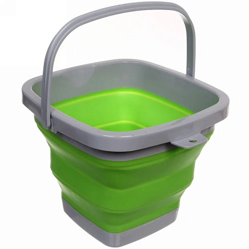 Ведро складное квадратное 5л 24х20см зеленое_3