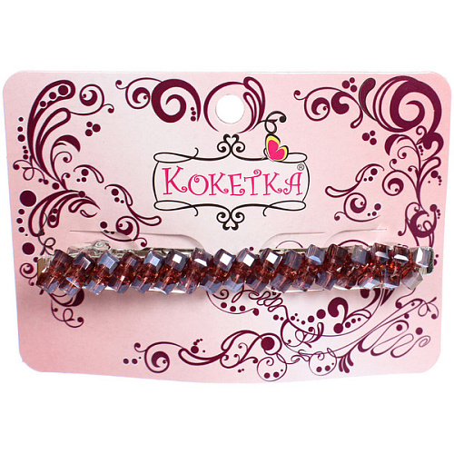 Заколка-автомат КОЛЛИНА, лилу, микс 4 цвета, 8см (блистер Кокетка и пакет с подвесом)_3