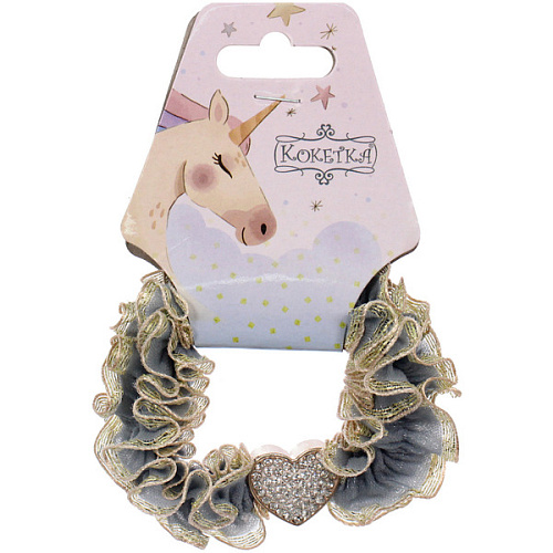 Резинка для волос 1шт МАЛЬТА, сердечко, микс 5 цветов, d-5см (подвес Единорог)_5
