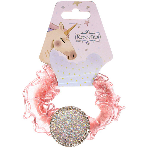 Резинка для волос 1шт ЕЖЕВИКА, круг, микс 5 цветов, d-5см (подвес Единорог)_5